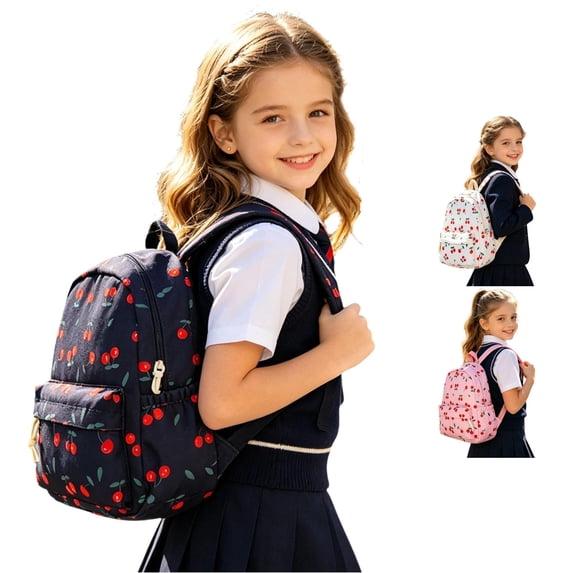 GobdXE Back To School Unisex Student All Over Cherry Fruit Print Mini Backpack Front Zipper Pocket Lightweight Casual Daypack Size:One Size