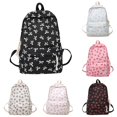 thumbnail image 1 of GobdXE Back To School Unisex Student All Over White Bow Print Backpack Drawstring Zipper Pocket Lightweight Daily Daypack Size:One Size, 1 of 8
