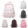 thumbnail image 1 of GobdXE Back To School Unisex Student All Over White Bow Print Backpack Drawstring Zipper Pocket Lightweight Daily Daypack Size:One Size, 1 of 7
