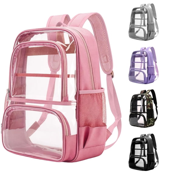 GobdXE Back To School Unisex Student Multi Compartment Clear Backpack Stadium Approved Transparent Daypack Size:One Size