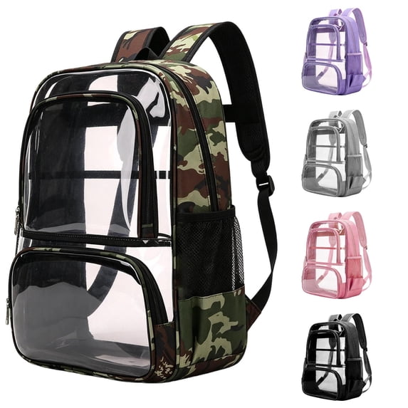 GobdXE Back To School Unisex Student Multi Compartment Clear Backpack Stadium Approved Transparent Daypack Size:One Size