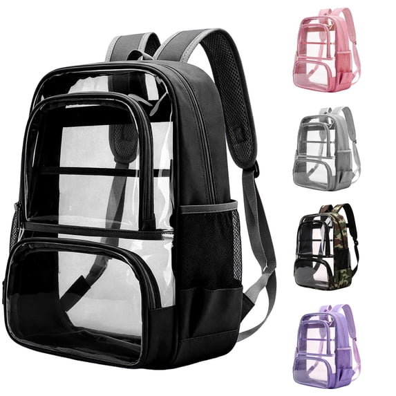 GobdXE Back To School Unisex Student Multi Compartment Clear Backpack Stadium Approved Transparent Daypack Size:One Size