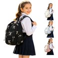 thumbnail image 1 of GobdXE Back To School Unisex Student Quilted Pastel Bow Embroidery Backpack Front Zipper Pocket Lightweight Casual Daypack Size:One Size, 1 of 8