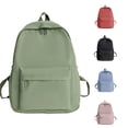 thumbnail image 1 of GobdXE Back To School Unisex Student Solid Black Nylon Minimalist Basic Backpack Front Zipper Pocket Lightweight Casual Daypack Size:One Size, 1 of 3
