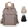 thumbnail image 1 of GobdXE Back To School Unisex Student Solid Diamond Quilted Multi Zipper Backpack Convertible Crossbody Daypack Size:One Size, 1 of 6