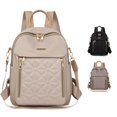 thumbnail image 1 of GobdXE Back To School Unisex Student Solid Diamond Quilted Multi Zipper Backpack Convertible Crossbody Daypack Size:One Size, 1 of 6