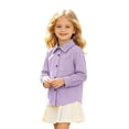 thumbnail image 1 of GobdXE Boys Girls Spring Fall Long Sleeve Striped Button Down Shirt Collared with Chest Pocket Back to School Casual Top Size:6-7 Years, 1 of 6