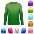 thumbnail image 1 of GobdXE Boys Gradient Long Sleeve Crew Neck Rash Guard UPF 50 UV Protection Sun Shirt for Beach Pool Outdoor Army Green,7-8 Years, 1 of 4
