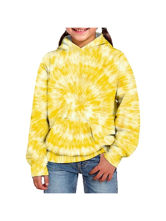 GobdXE Boys Tie Dye Hoodie, Long Sleeve Pullover Sweatshirt Size:9-10 Years