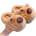 thumbnail image 1 of GobdXE Cartoon Animal Kids Plush Slippers Open Back Warm Indoor House Slippers for Home Wear Size:14.5-16 Years, 1 of 4