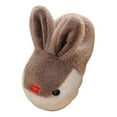 thumbnail image 1 of GobdXE Cute Cartoon Rabbit Kids Fuzzy Slide Slippers Open Back Warm Indoor House Slippers for Home Wear Size:12, 1 of 5