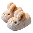 thumbnail image 1 of GobdXE Cute Cartoon Rabbit Kids Fuzzy Slide Slippers Open Back Warm Indoor House Slippers for Home Wear Size:7-8 Years, 1 of 5