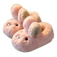 thumbnail image 1 of GobdXE Cute Cartoon Rabbit Kids Fuzzy Slide Slippers Open Back Warm Indoor House Slippers for Home Wear Size:7-8 Years, 1 of 4