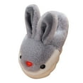 thumbnail image 1 of GobdXE Cute Cartoon Rabbit Kids Fuzzy Slide Slippers Open Back Warm Indoor House Slippers for Home Wear Size:9, 1 of 5