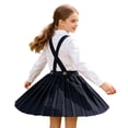 thumbnail image 1 of GobdXE Detachable Cross Back Suspender Button Decor Permanent Pleated Skort Built In Anti Exposure Lining Back To School Uniform Bottom for Girls Navy,7-8 Years, 1 of 3