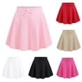 thumbnail image 1 of GobdXE Front Bow Decor Full Elastic Waist Circular Cut Flare Skort Built In Anti Exposure Lining Back To School Uniform Bottom for Girls 9-10 Years,Pink, 1 of 4