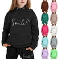 thumbnail image 1 of GobdXE Girls Smile Handwriting Heart Hoodie 2 Piece Jogger Tracksuit Minimal Casual Set Size:6-7 Years, 1 of 8