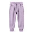 thumbnail image 1 of GobdXE Girls' Solid Jogger Sweatpants with Drawstring Elastic Waist and Pockets Purple,8-9 Years, 1 of 4