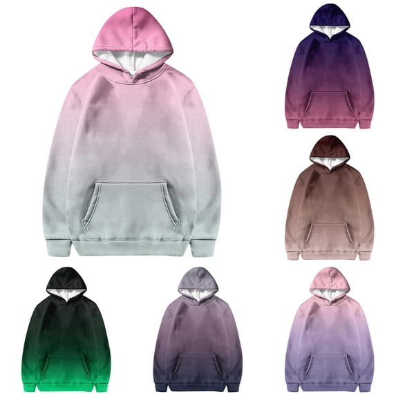 GobdXE Gradient Tie Dye Kids Girls Hooded Sweatshirt Kangaroo Pocket Long Sleeve Pullover Hoodie Casual Everyday Outfit A,13-14 Years
