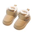 thumbnail image 1 of GobdXE Kids Ankle Snow Boots Solid Quilted Hook and Loop Fleece Lined Non Slip Winter Boots Khaki,2-2.5 Years, 1 of 9