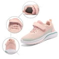 thumbnail image 1 of GobdXE Kids Knit Mesh Running Sneakers Hook and Loop Lightweight Breathable Athletic Walking Sports Shoes Non Cushioned Outdoor Casual Trainers Pink,13.5, 1 of 7