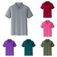 thumbnail image 1 of GobdXE Kids Polo Shirt Boys Girls Unisex Short Sleeve Button Placket Chest Pocket Cotton Blend Back to School Top Green,5-6 Years, 1 of 3