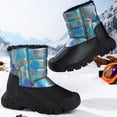 thumbnail image 1 of GobdXE Kids Snow Boots Girls Winter Boots Iridescent Shiny Fur Lined Chunky Sole Waterproof Boots Black,5-5.5 Years, 1 of 8