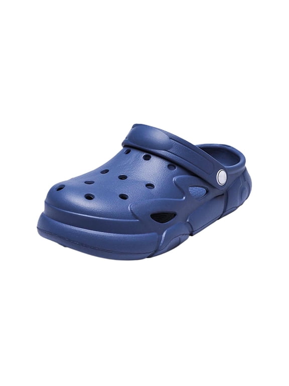 GobdXE Kids Solid Color Platform Clogs Slippers Adjustable Strap Hollow Out EVA on Garden Water Shoes for Boys Girls Color:Blue,Size:12-12.5 Years