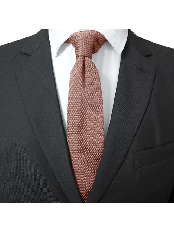GobdXE Men's Solid Knit Necktie, Textured Woven Tie, Slim Square Tip, Casual Business Size:One Size