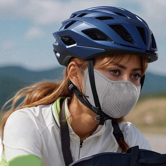GobdXE Solid Adult Summer Breathable Mesh Face Covering Adjustable Ear Loops UV Sun Protection Outdoor Sports Cycling Face Wrap Size:One Size