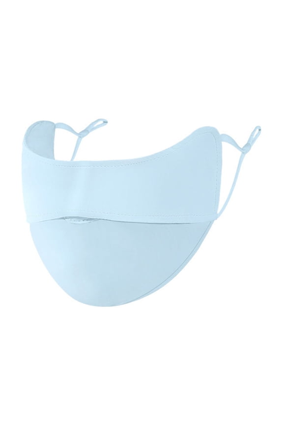 GobdXE Solid Adult Summer UV Sun Protection Face Covering Extended Brim Eye Shield Adjustable Ear Loops Breathable Outdoor Sports Face Wrap Size:One Size