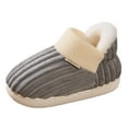 thumbnail image 1 of GobdXE Solid Corduroy Kids Closed Back Slippers Lined Warm Indoor House Slippers for Home Wear Size:10-10.5 Years, 1 of 7
