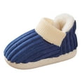 thumbnail image 1 of GobdXE Solid Corduroy Kids Closed Back Slippers Lined Warm Indoor House Slippers for Home Wear Size:10-10.5 Years, 1 of 2
