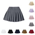 thumbnail image 1 of GobdXE Solid Elastic High Waist Pleated Mini Skirt Girls Casual Skater Skirt School Uniform Daily Skirt GY2,5-6 Years, 1 of 5