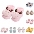 thumbnail image 1 of GobdXE Solid Plain Rib 3D Lion Face Decor Baby Socks Gentle Skin Lightweight Daily Walking Socks for Boys Girls Black,0-6 Months, 1 of 5