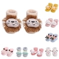 thumbnail image 1 of GobdXE Solid Plain Rib 3D Lion Face Decor Baby Socks Gentle Skin Lightweight Daily Walking Socks for Boys Girls White,0-6 Months, 1 of 4