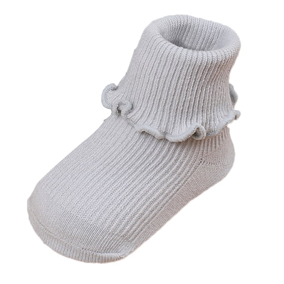GobdXE Solid Ruffle Frill Baby Girls Ankle Socks Vertical Rib Stretch Cotton Short Socks for Toddler Unisex Size:12-36 Months
