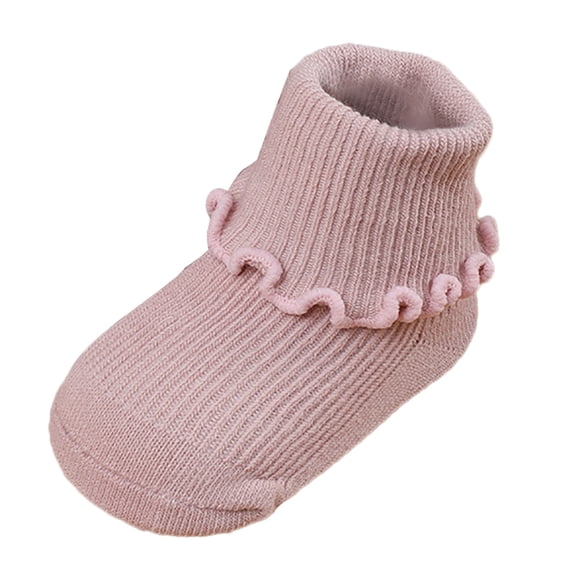 GobdXE Solid Ruffle Frill Baby Girls Ankle Socks Vertical Rib Stretch Cotton Short Socks for Toddler Unisex Size:12-36 Months