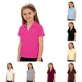 thumbnail image 1 of GobdXE Solid V Neck Collared Short Sleeve Polo Shirt Unisex Kids Back to School Uniform Basic Casual Pullover Tops for Toddler Little Big Boys Girls 7-8 Years,Hot Pink, 1 of 7