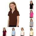 thumbnail image 1 of GobdXE Solid V Neck Collared Short Sleeve Polo Shirt Unisex Kids Back to School Uniform Basic Casual Pullover Tops for Toddler Little Big Boys Girls 9-10 Years,Brown, 1 of 7