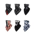 thumbnail image 1 of GobdXE Thin Red Line Flag Print Adult Neck Gaiter with Ear Loops Summer UV Sun Protection Breathable Outdoor Sports Face Covering Size:One Size, 1 of 3