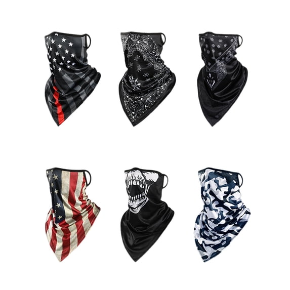 GobdXE Thin Red Line Flag Print Adult Neck Gaiter with Ear Loops Summer UV Sun Protection Breathable Outdoor Sports Face Covering Size:One Size