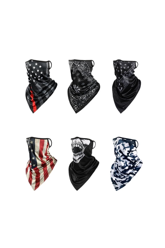 GobdXE Thin Red Line Flag Print Adult Neck Gaiter with Ear Loops Summer UV Sun Protection Breathable Outdoor Sports Face Covering Size:One Size