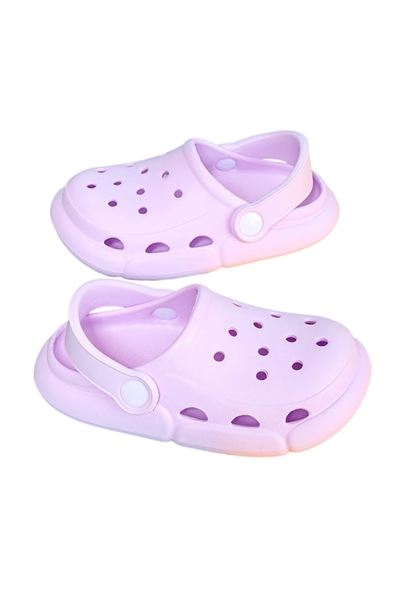 GobdXE Toddler Kids Solid Classic Segmented Platform EVA Clogs Adjustable Heel Strap Beach Pool Shoes Color:Purple,Size:6-7 Years