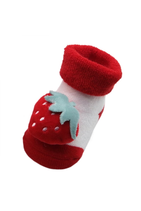 GobdXE Unisex Baby Crew Socks 3D Plush Panda Thick Fleece Contrast Turn Over Cuff Warm Cotton Ankle Socks Size:One Size