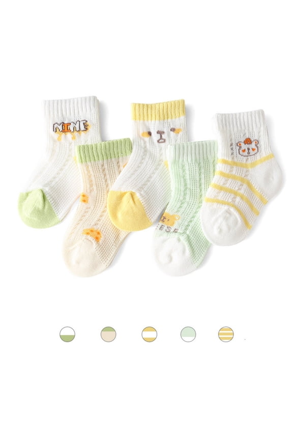 GobdXE Unisex Baby Crew Socks Cartoon Robot Hollow Mesh Thin Vertical Rib Cotton Stretch Ankle Socks Size:6M
