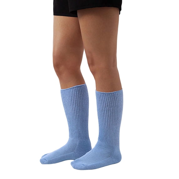 GobdXE Unisex Crew Socks Solid Extra Wide Top Loose Fit Stretchy Mesh Knit Socks for Swollen Feet Edema Diabetic Friendly Daily Casual Wear Size:XL