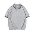 thumbnail image 1 of GobdXE White Piping Collar and Two Button Short Sleeve Polo Shirt Unisex Kids Back to School Uniform Basic Casual Pullover Tops for Boys Girls 12-13 Years,Grey, 1 of 6