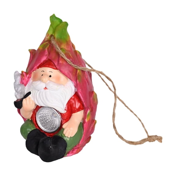 Gobehebe Cute Solar Hanging Statue Lamp Whimsical Garden Decor with Led Lantern Hook Waterproof Hanging Outdoor Decor Tree Yard Porch Wall Decoration Birthday Red