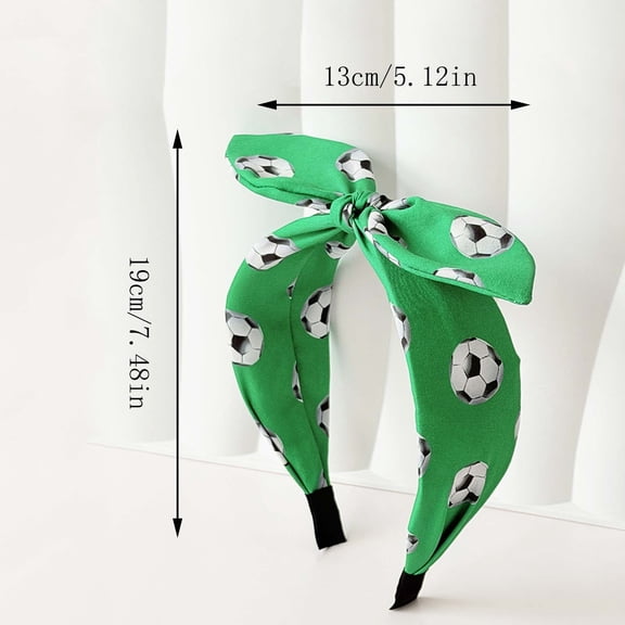 Gobehebe Football Headband For Women Soccer Knotted Headbands Sports Hair Band Game Day Non Slip Wide Head Band Fashion Hair Accessories Girls Gift Green